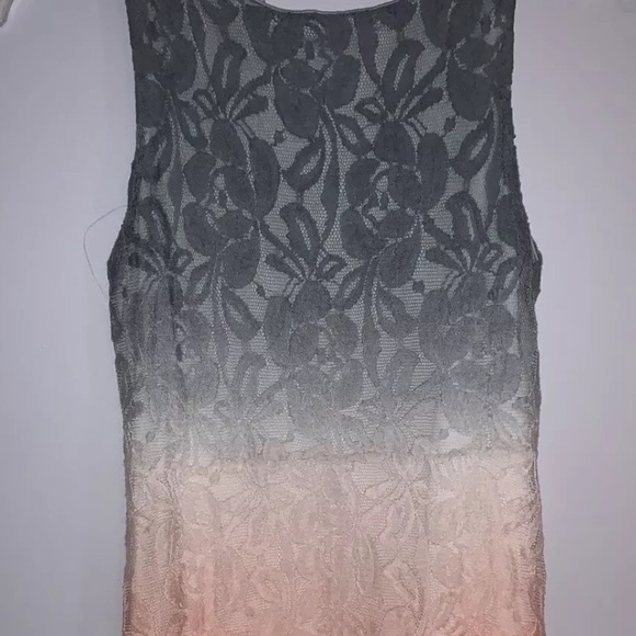 The Vintage Shop Gray White Peach Gradient Lace Dress Size Small M - Picture 2 of 2